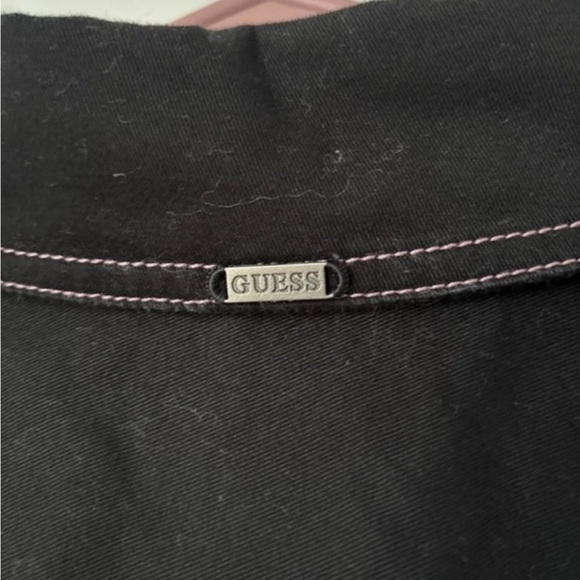 Vintage Guess Black Trench Coat with Pink Detailing - Picture 5 of 6